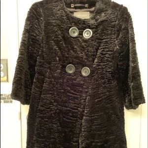 Ann Taylor Black Chenille Mid-Length Jacket